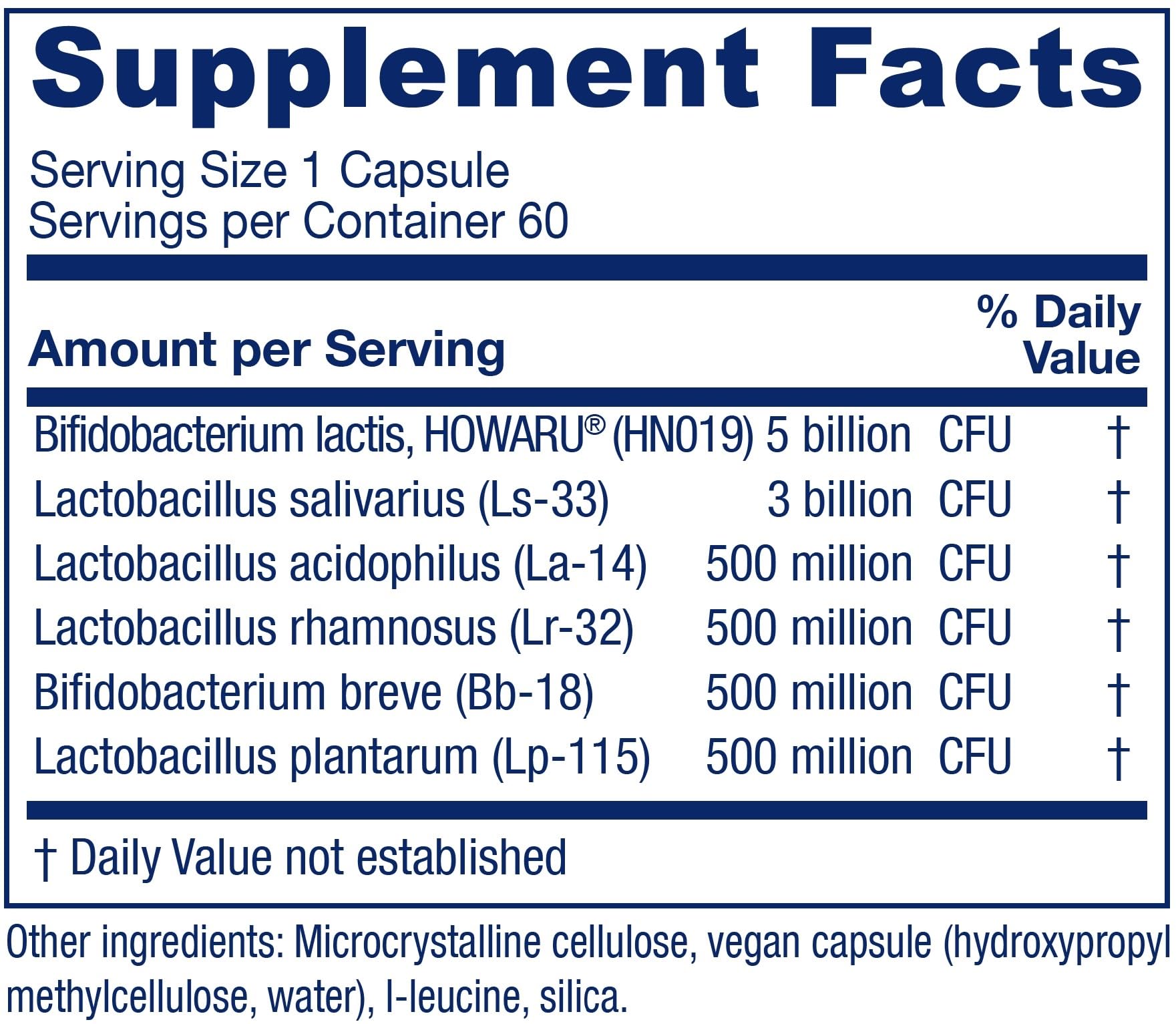 Vitanica Flora Symmetry capsules closeup, featuring 10 billion live organisms per capsule for gut support.
