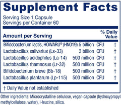 Vitanica Flora Symmetry capsules closeup, featuring 10 billion live organisms per capsule for gut support.