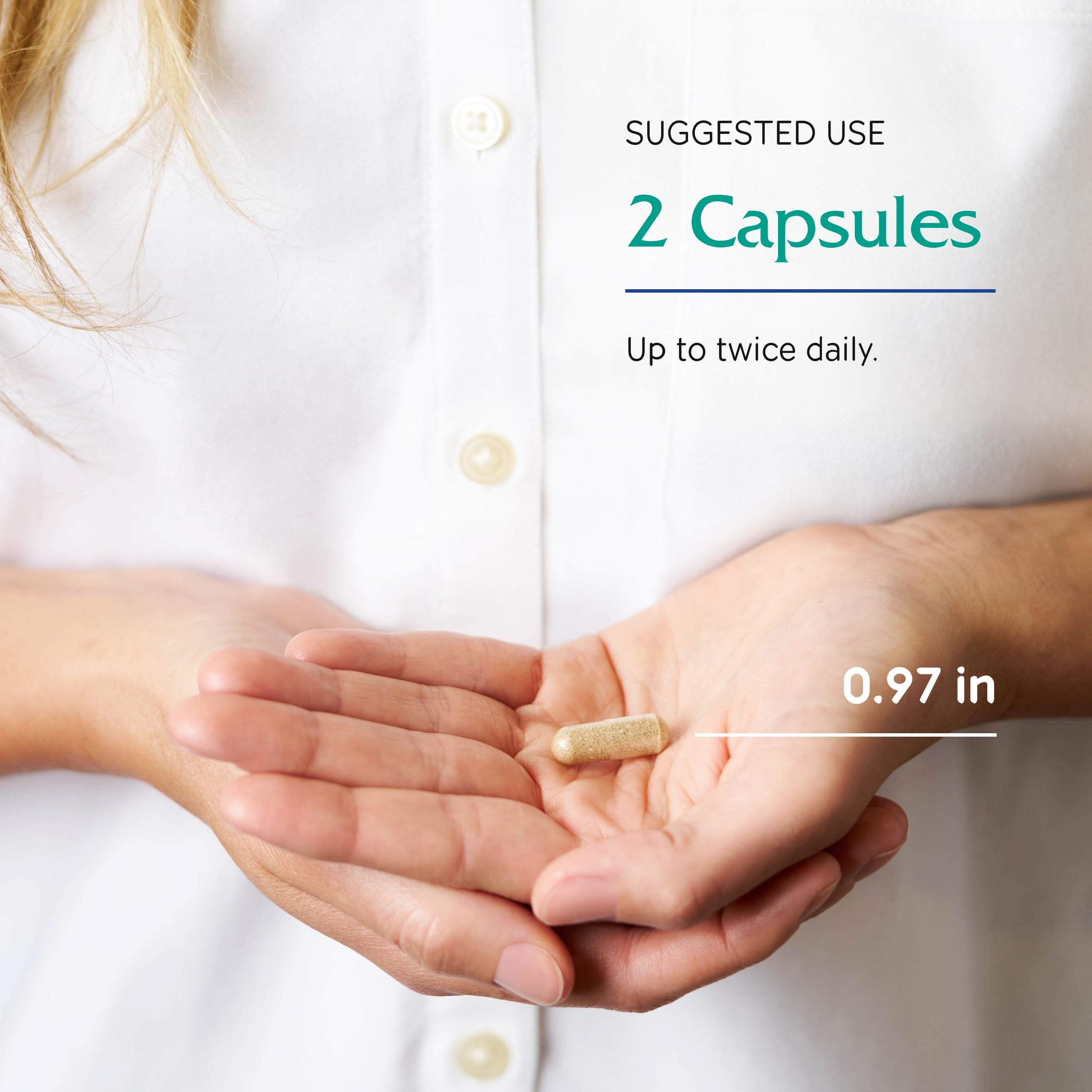 Vitanica GABA Ease ingredients panel featuring GABA, B6, and L-Theanine.