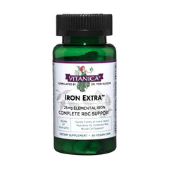 Vitanica Iron Extra bottle with capsules for daily iron support