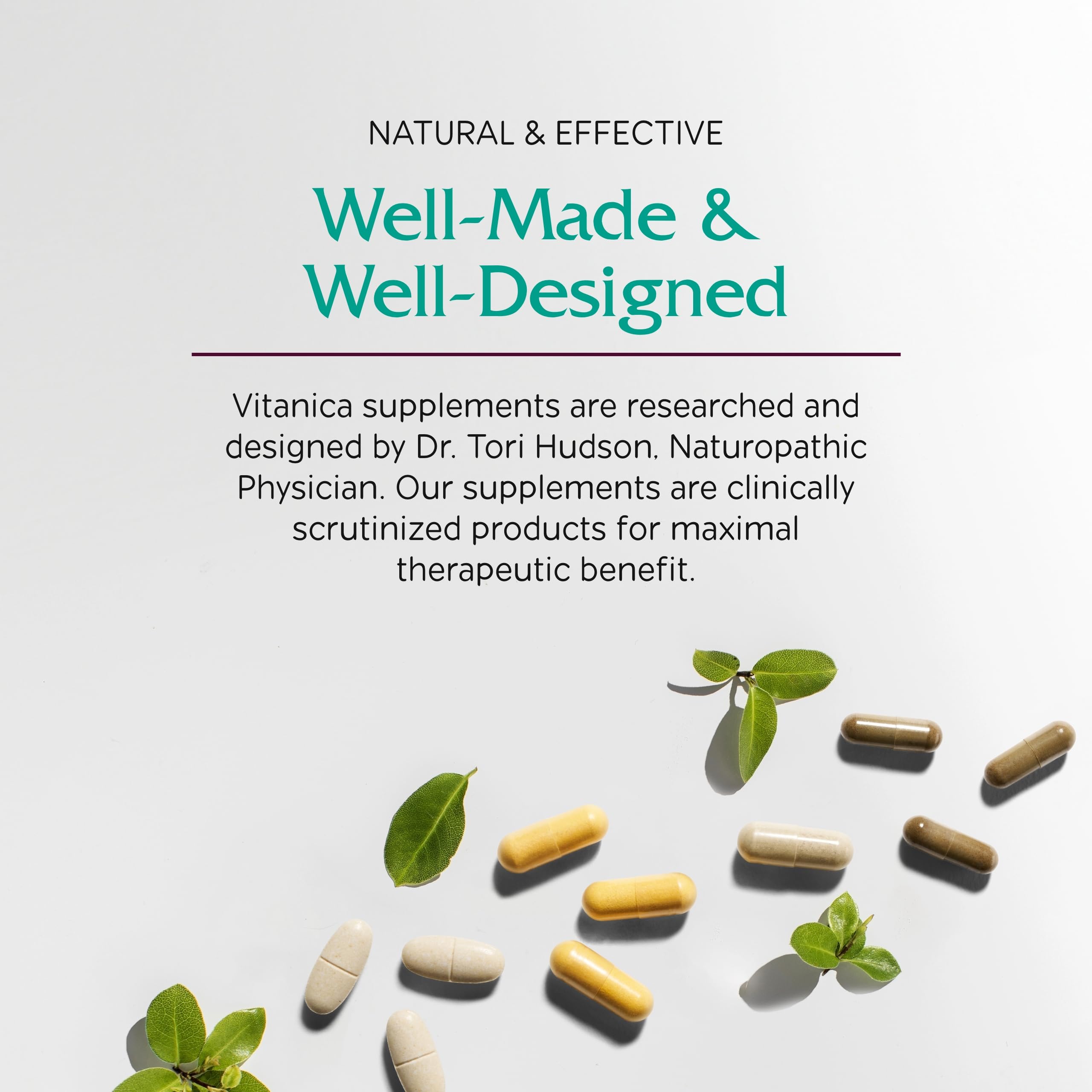 Vitanica Luminous botanicals label highlighting natural plant-based ingredients