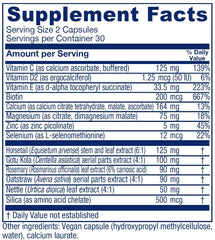 Closeup of Vitanica Luminous capsules for vegan wellness support