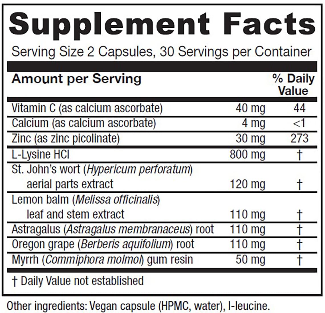 Close-up of cap for easy daily Lysine Extra routine.
