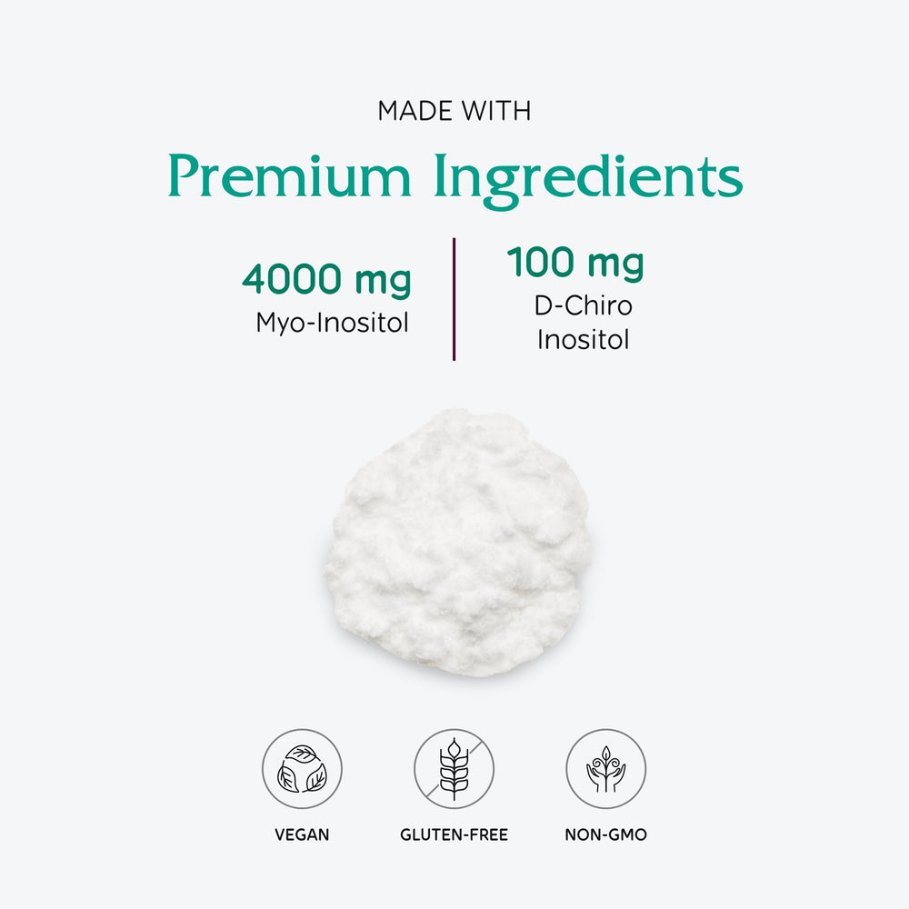 Vitanica Optinositol packaging front communicates purity and USA GMP manufacturing.