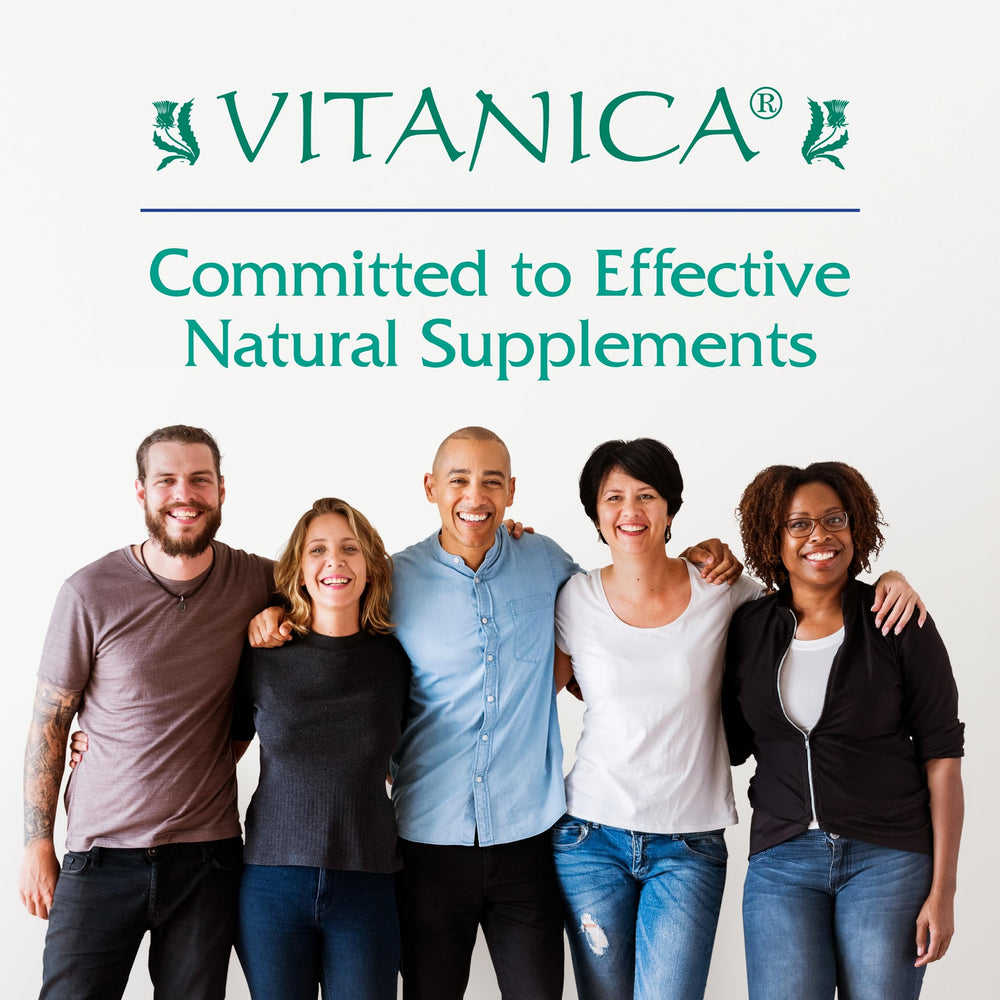 Vitanica packaging flat lay showcasing product details.