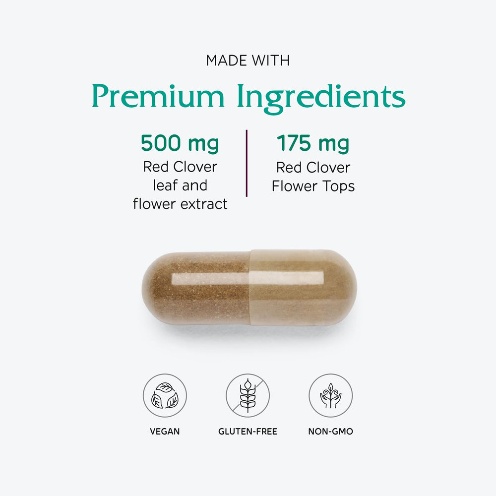 Vitanica Red Clover label detail confirms standardized extract quality