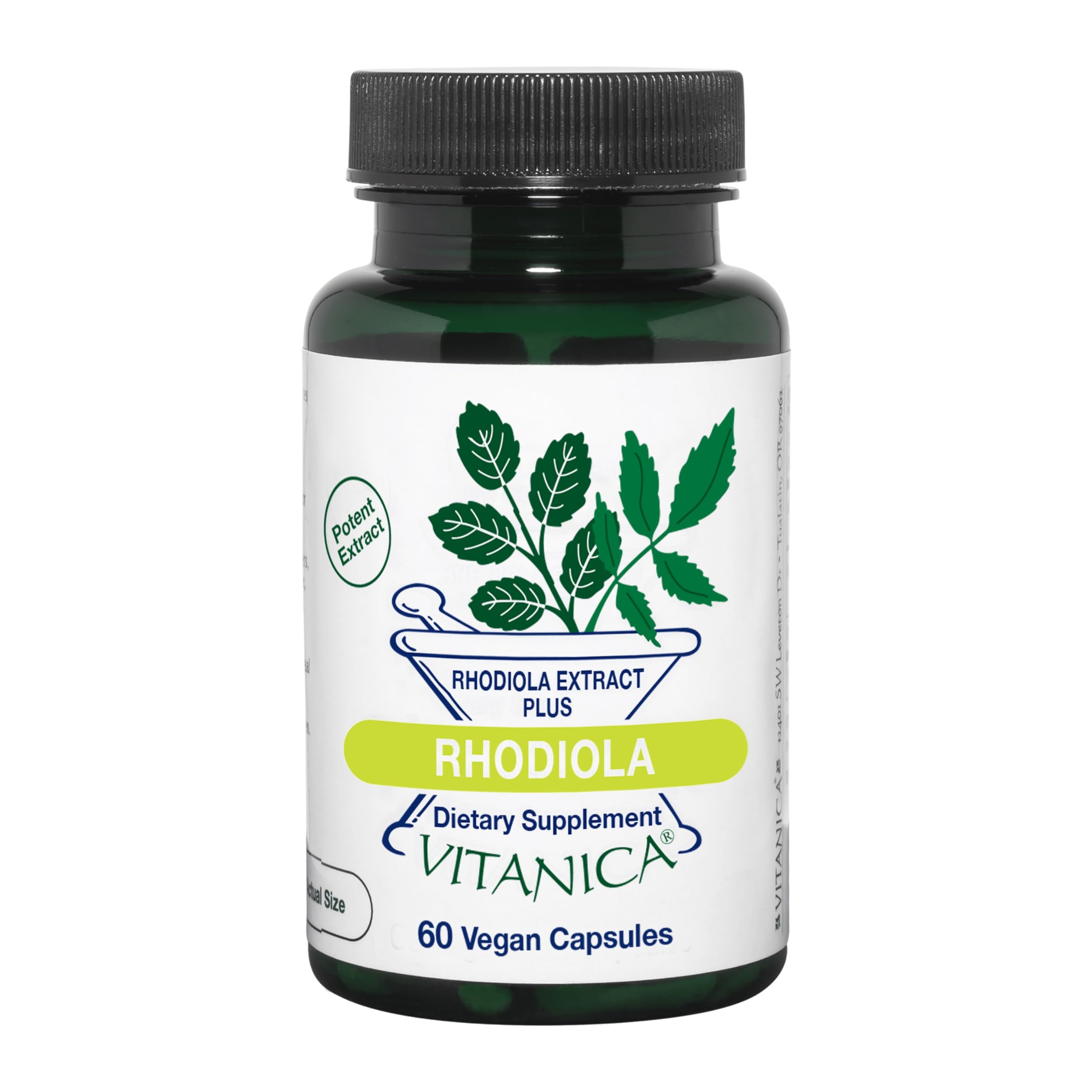 Vitanica Rhodiola Root Extract bottle highlighting premium, doctor-formulated stamina support.