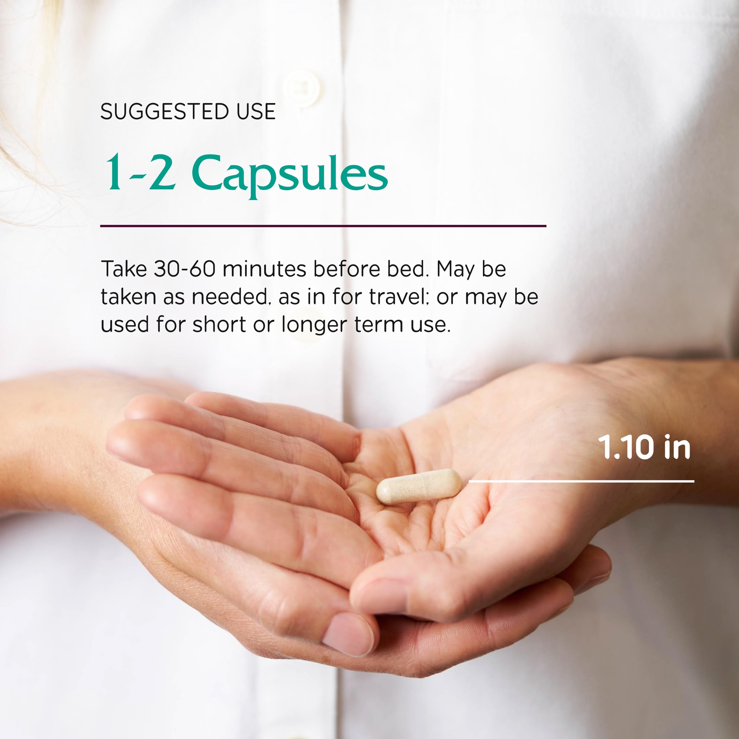 Vitanica Sleepblend vegan label, suitable for vegetarians and vegans.