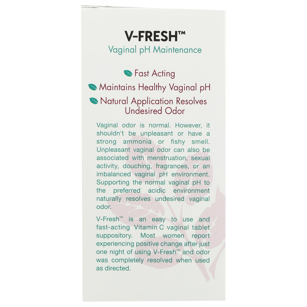 Vitanica V-Fresh dosage card explains a 6-night course with clear instructions
