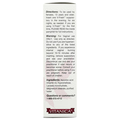 Vitanica V-Fresh 6-count suppositories ready for a gentle pH balance routine