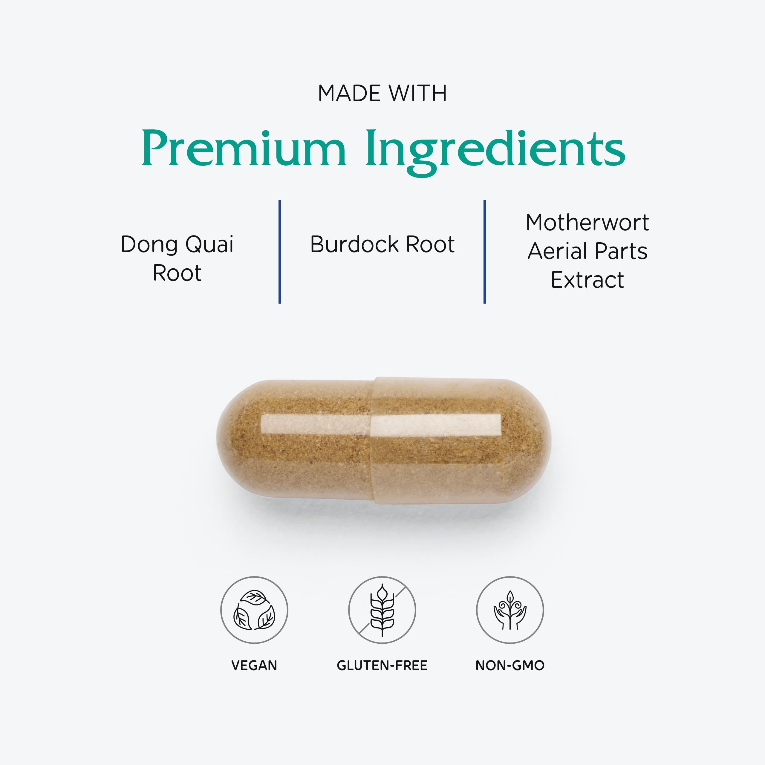Vitanica Phase II label highlights organic, non-GMO herbs used in the blend.