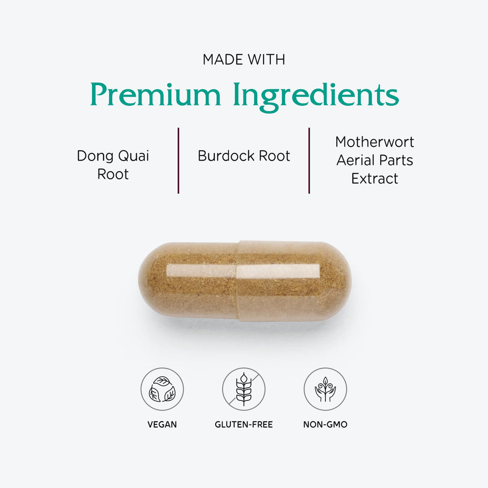 Vitanica Women's Phase II packaging box highlighting organic, wild-crafted herbs.