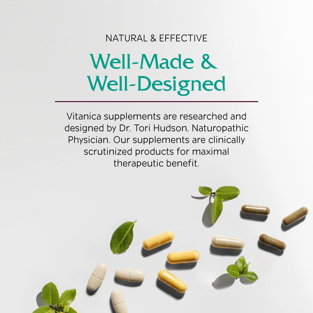 Vitanica Phase II vegan label with non-GMO and organic notes.