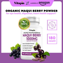 Close-up of Vitapia Maqui Berry capsules ready for daily routine.