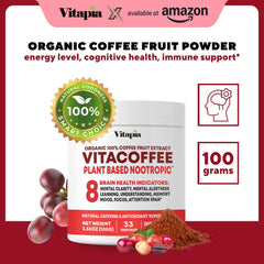 Vitapia Vitacoffee brain-support powder ideal for focused work sessions.