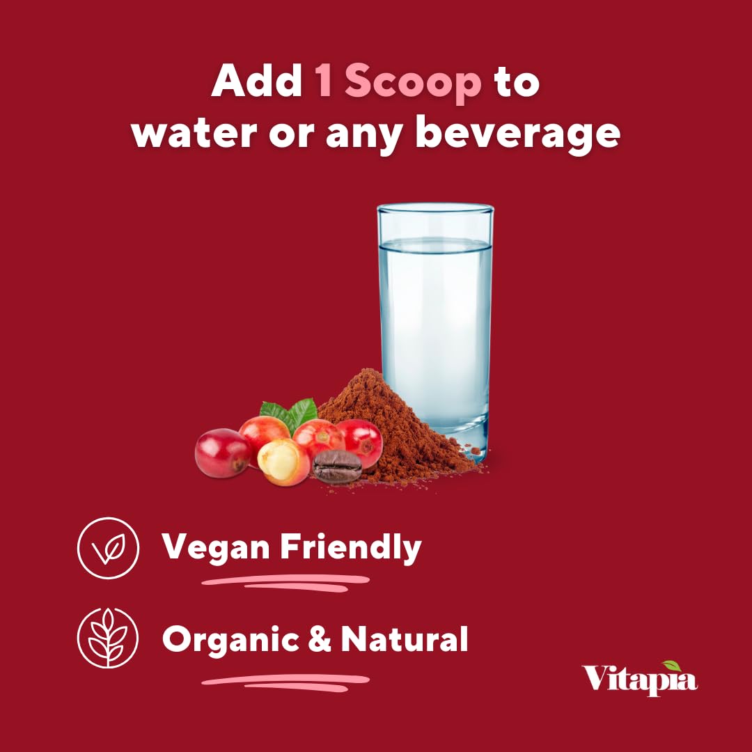 Vitapia Vitacoffee non-GMO gluten-free vegan formula shown.