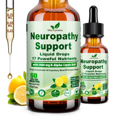 Vita PLynxera Neuropathy Drops bottle with lemon flavor for daily support