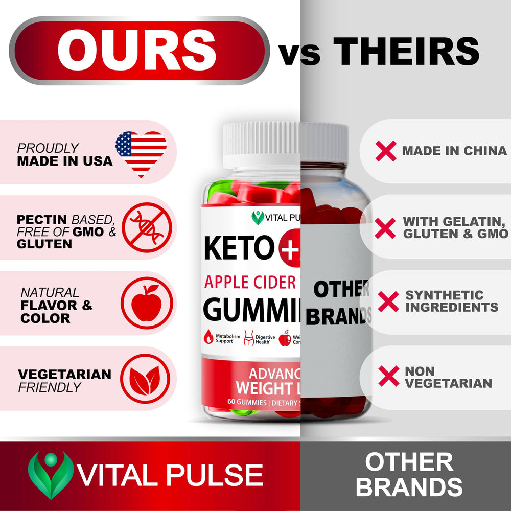 Vital Pulse Keto ACV Gummies ingredients shown in a glass jar for transparency