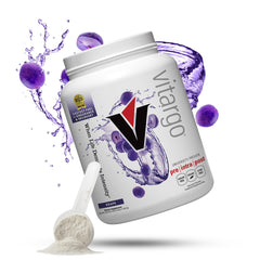 Vitargo grape carb powder tub for fast glycogen support in workouts.