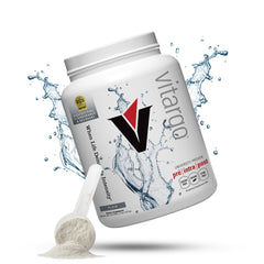 Vitargo carbohydrate powder tub ready for quick fueling before training.