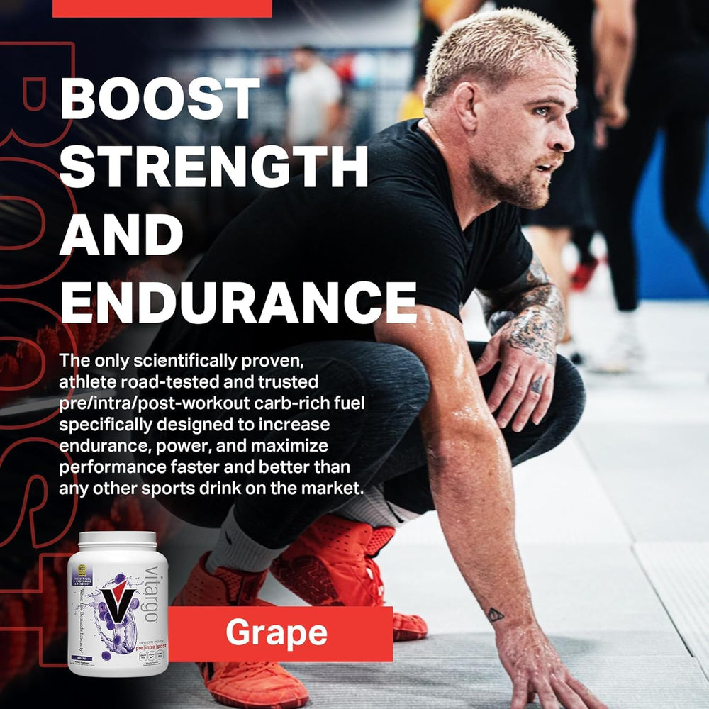 Vitargo powder dissolving quickly in water during training.