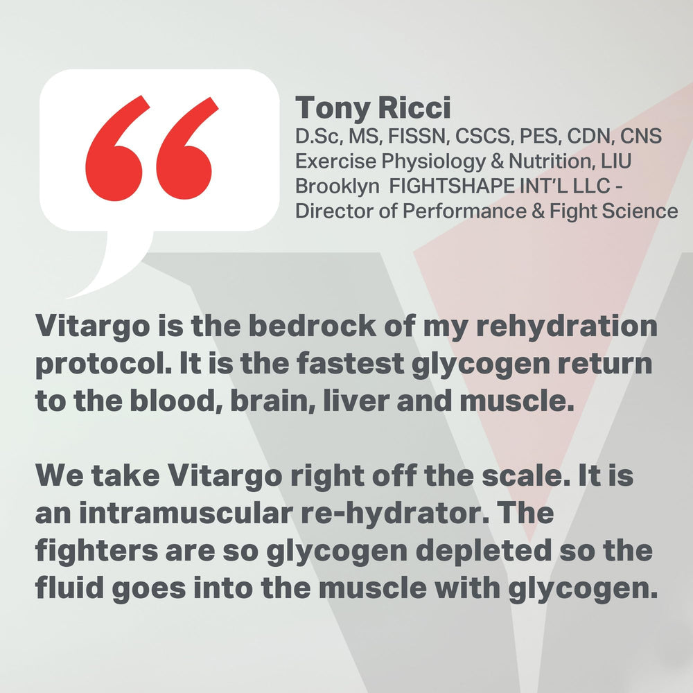 Vitargo powder poured into liquid shows quick digestion and energy