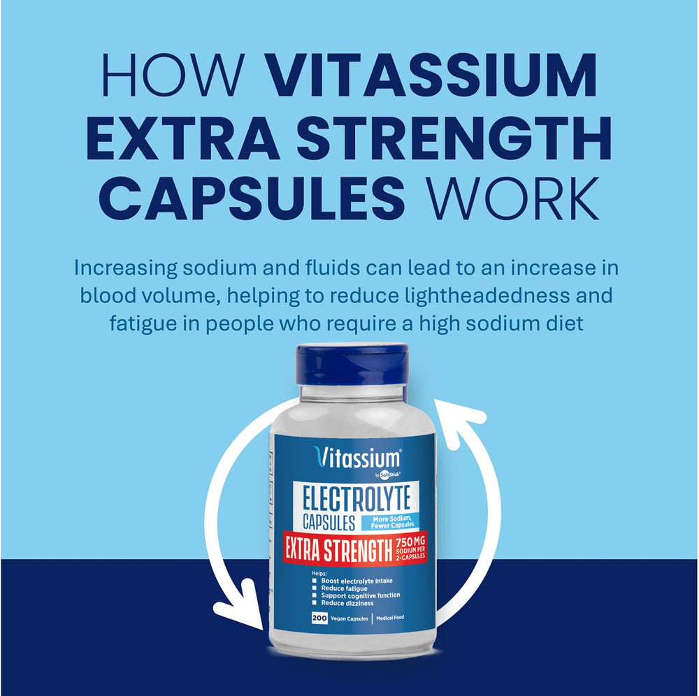 Vitassium bottle open highlights quick, mess-free electrolyte boost on the go.
