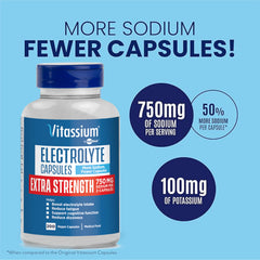 Vitassium pills closeup shows small unflavored capsules for simple intake.