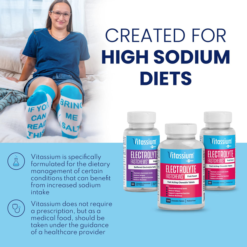 Vitassium FastChews two-tablets serving is a practical option for moderate to severe symptoms.