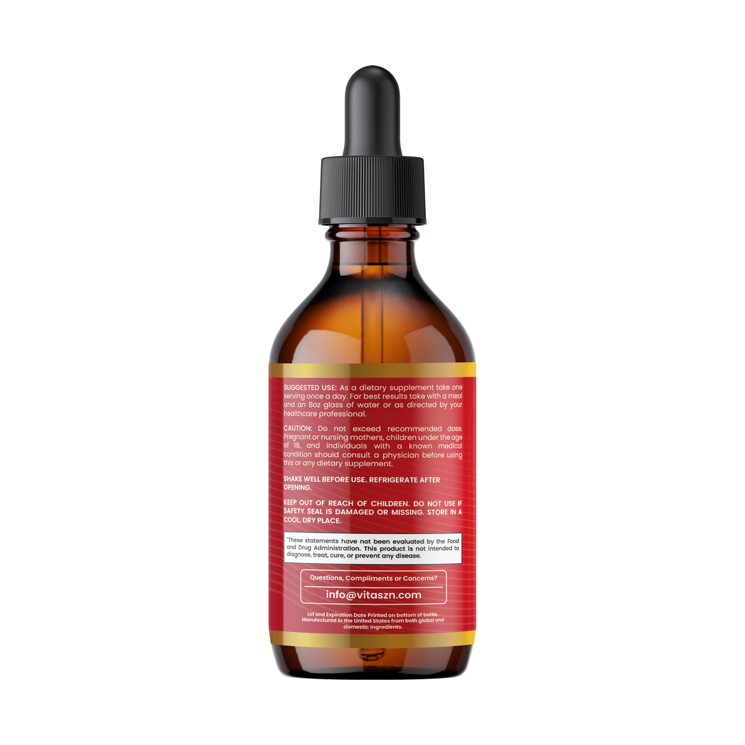 VITASZN Vegan-friendly liquid drops in compact bottle for travel.