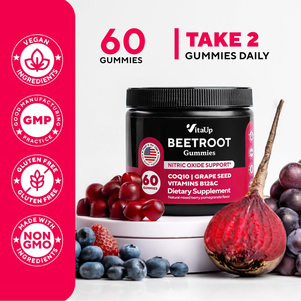 VitaUp beet root gummies daily-use scene suitable for workouts or breaks.