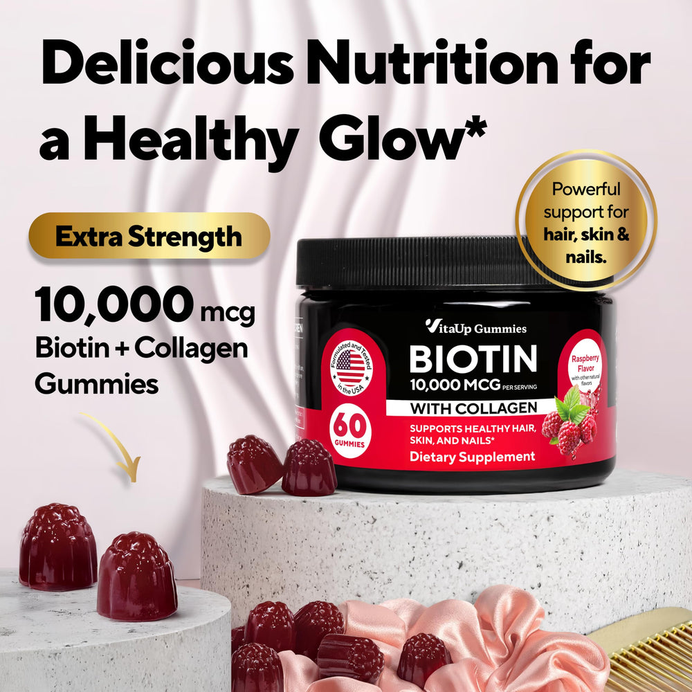 VitaUp Biotin Gummies promote hair and nails support with biotin
