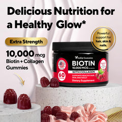 VitaUp Biotin Gummies promote hair and nails support with biotin