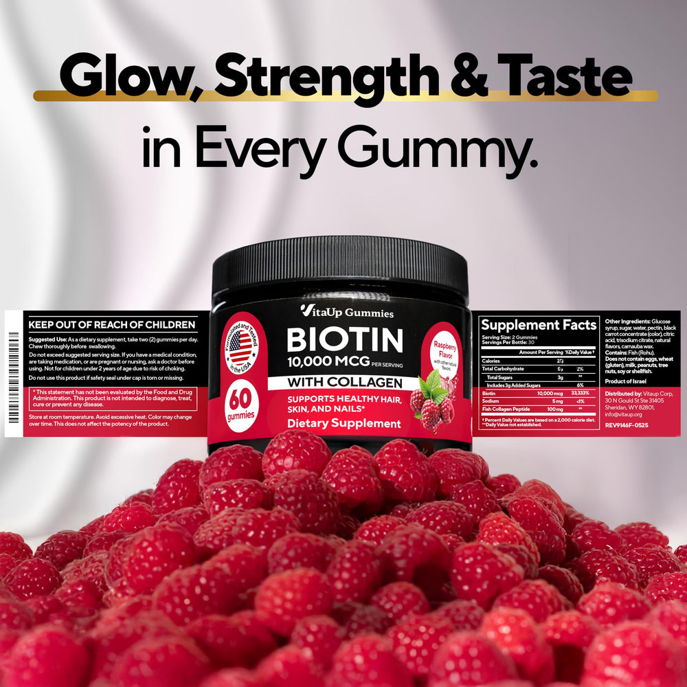 Gluten-free and GMO-free VitaUp Biotin Gummies for a clean supplement choice