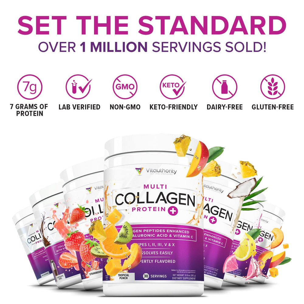 Vitauthority collagen bottle close-up highlighting beauty support possibilities