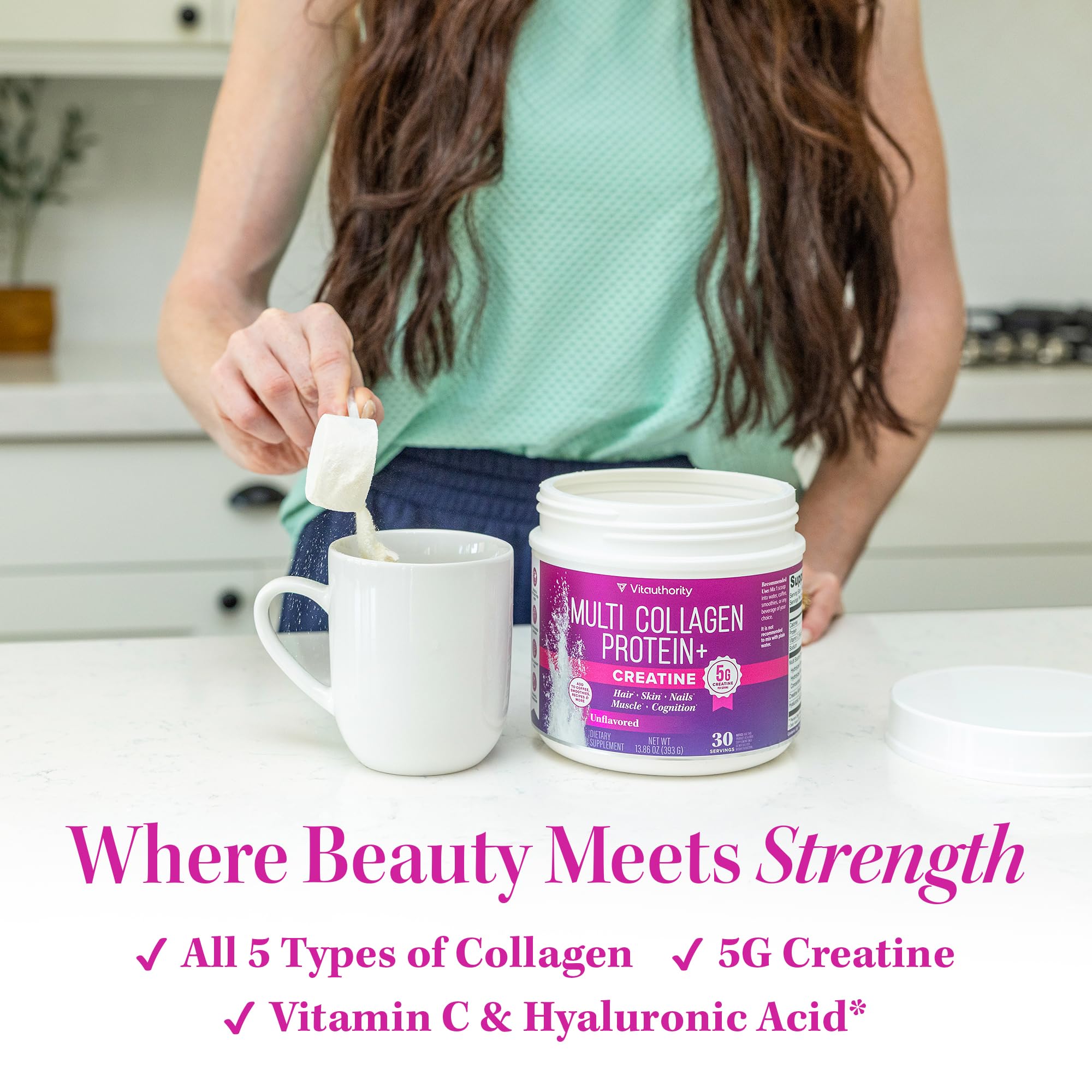 Vitauthority hyaluronic acid 50mg boosts skin hydration and elasticity