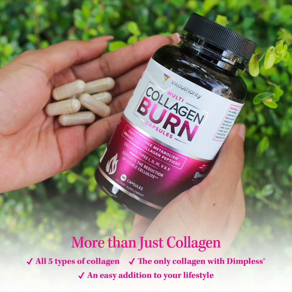Vitauthority Multi Collagen Burn cellulite-related graphics show exclusivity.