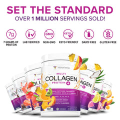 Vitauthority packaging front displays premium lifestyle benefits in a premium tub