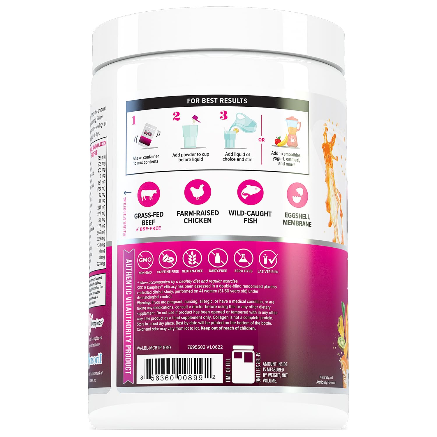 Skin elasticity and hydration suggested by collagen types I, III, and V
