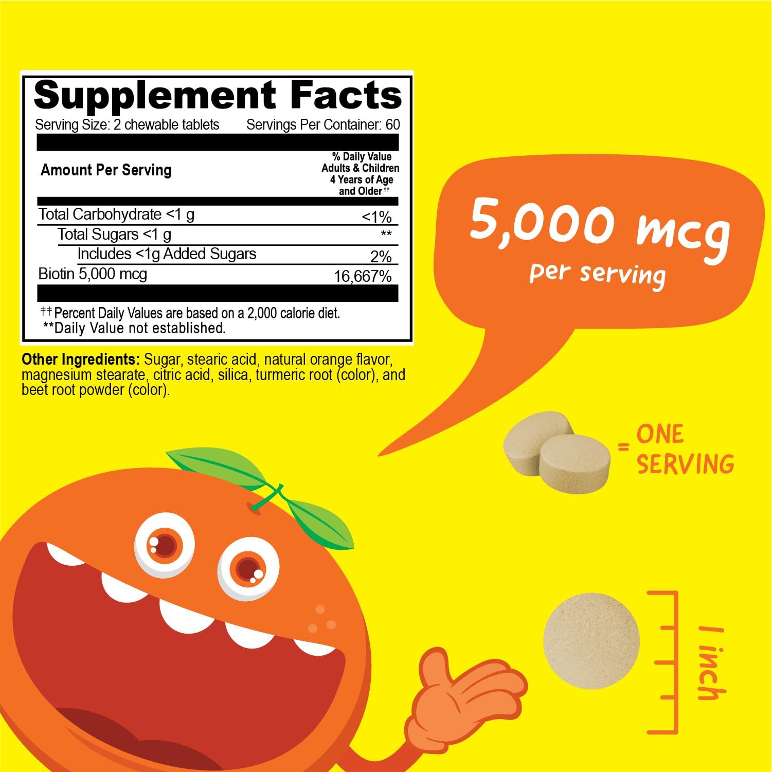 Chupables veganos VitaWorks, sabor naranja, fácil de masticar para niños