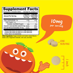VitaWorks Kids Iron orange-flavored chewables close-up highlighting tasty texture