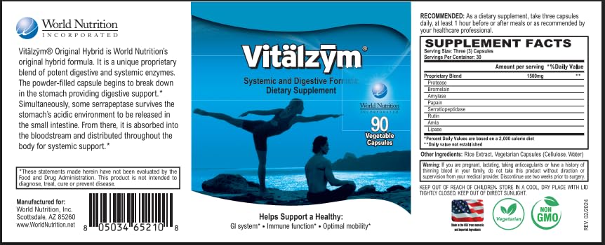 VITÄLZYM papain and bromelain blend highlights enzyme action for digestion