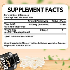Etiqueta frontal de VITBOOST D3 K2 Complex, diseño claro y fácil de identificar.