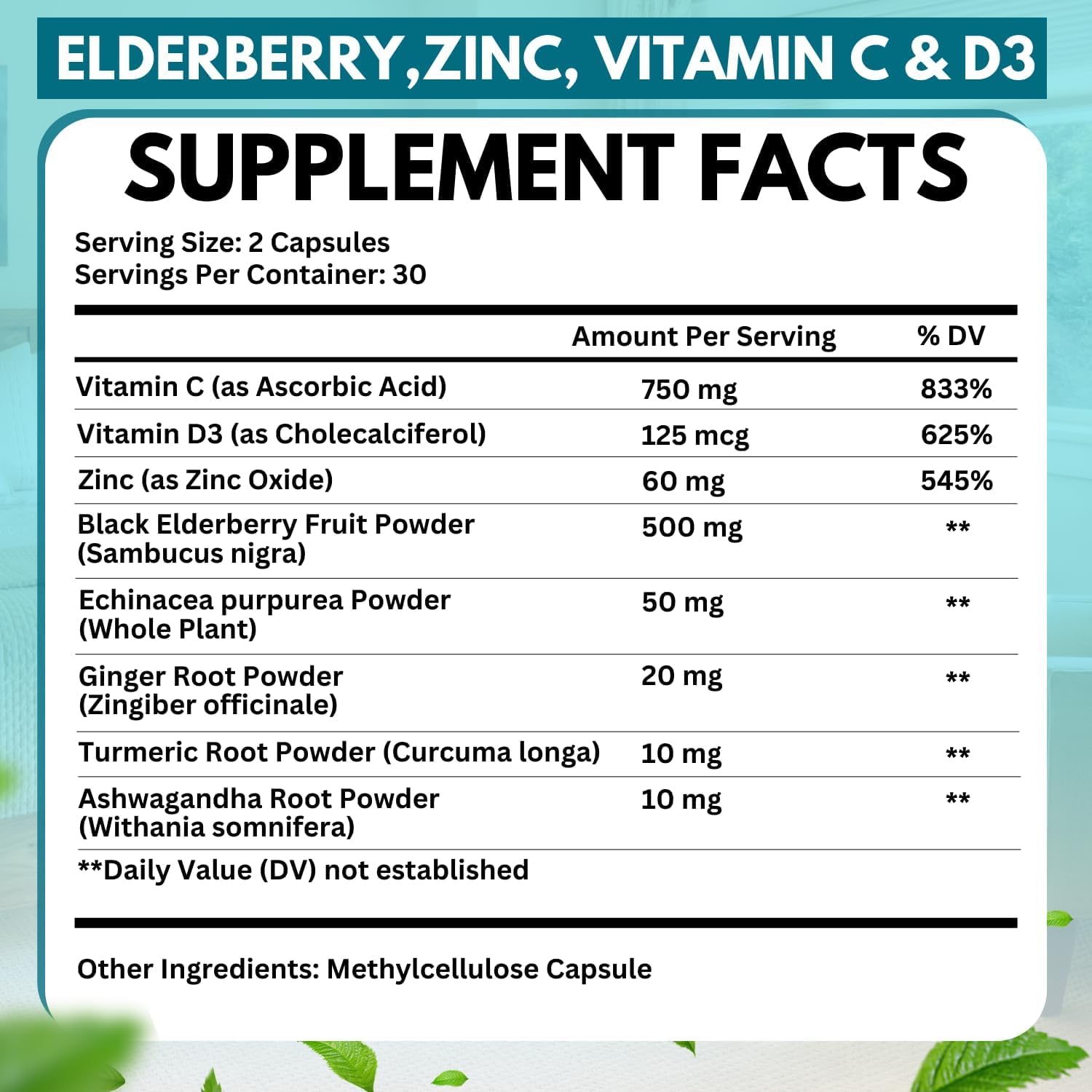 Vitboost Elderberry label close-up highlighting eight-ingredient immune formula