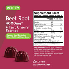 Viteey Beet Root Gummies on-the-go option, vegan and gelatin-free