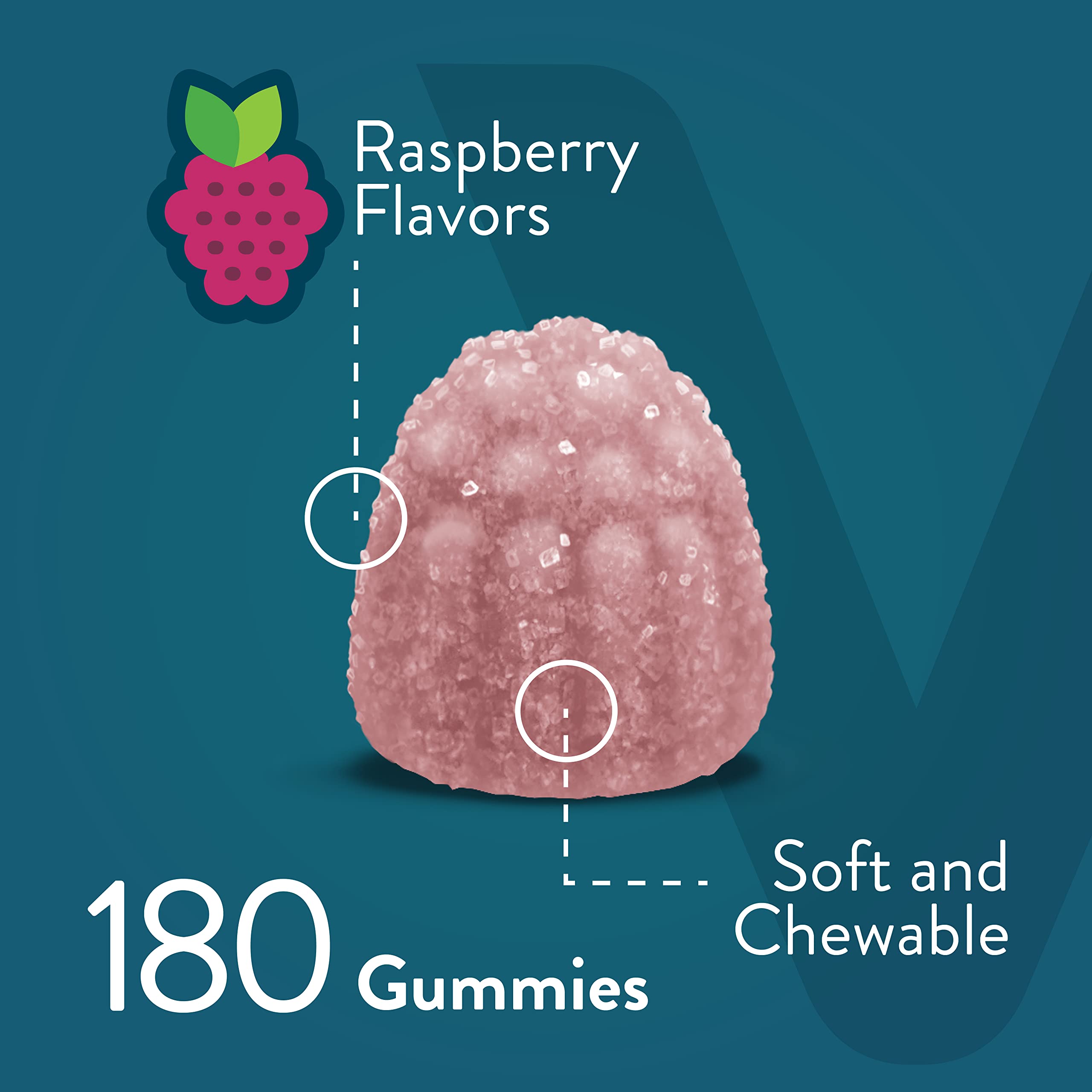 Viteey raspberry gummies closeup highlighting color and texture with potential immune support
