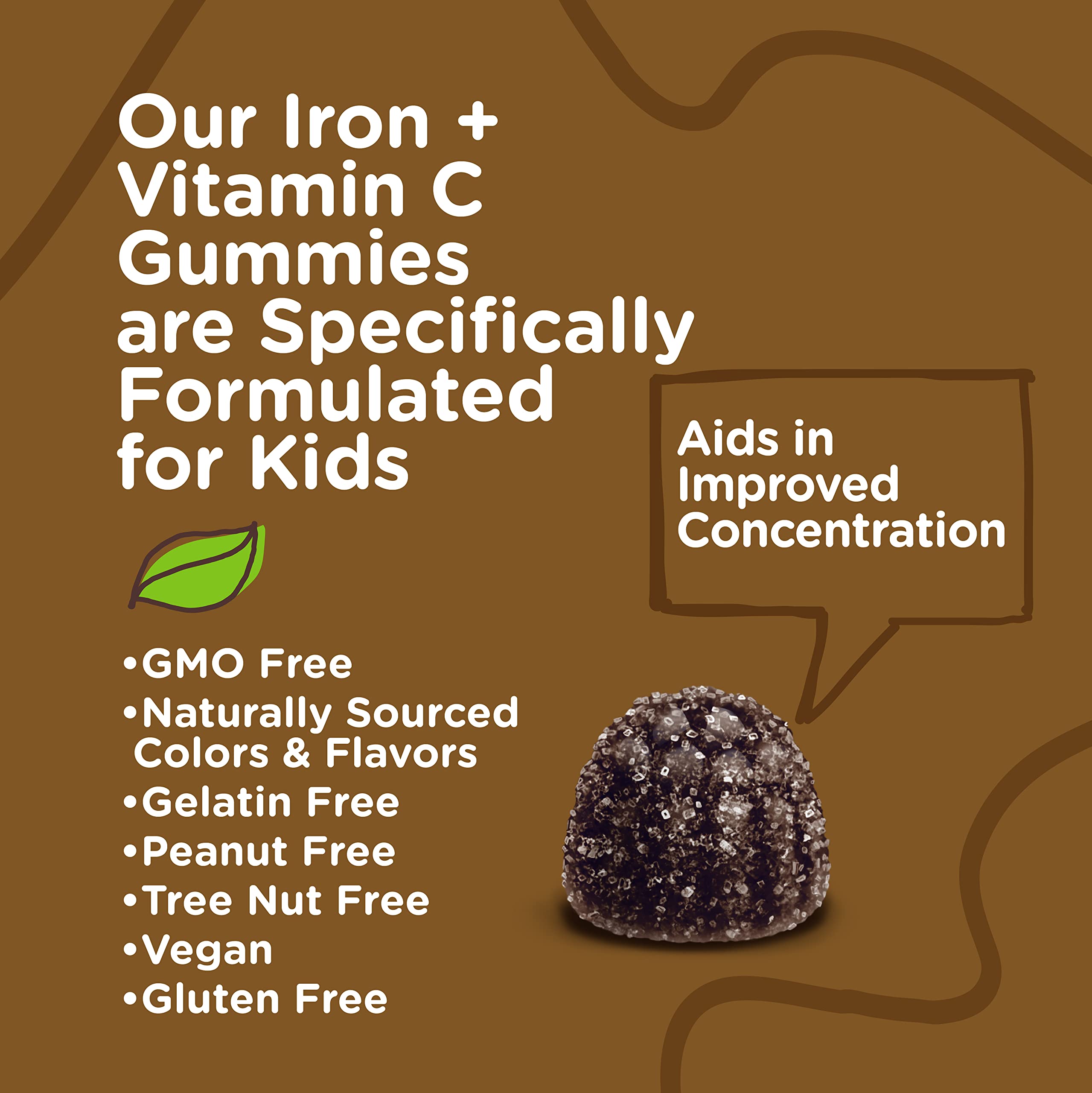 Viteey Iron Gummies Kids chewed by child on-the-go.