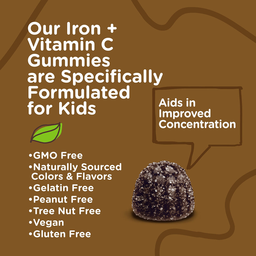 Viteey Iron Gummies Kids chewed by child on-the-go.