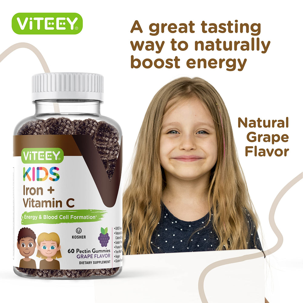 Viteey Iron Gummies Kids on-the-go packaging supports busy days.