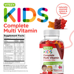 Viteey gummies logo shows kosher and non-GMO attributes for trust.